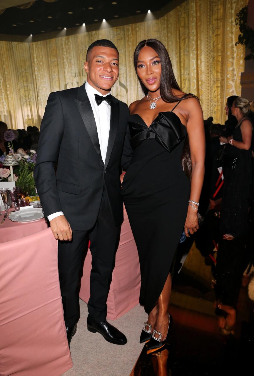 Paris Saint-Germain star Kylian Mbappe posed with Naomi Campbell at the Cannes Gala