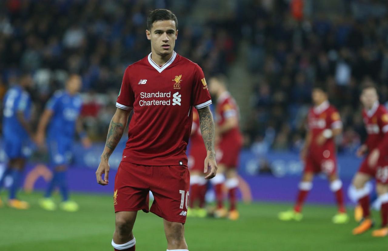 LEICESTER, ENGLAND - SEPTEMBER 19: Liverpool's Philippe Coutinho during the Carabao Cup Third Round match between Leicester City and Liverpool at The King Power Stadium on September 19, 2017 in Leicester, England. (Photo by Stephen White - CameraSport via Getty Images)