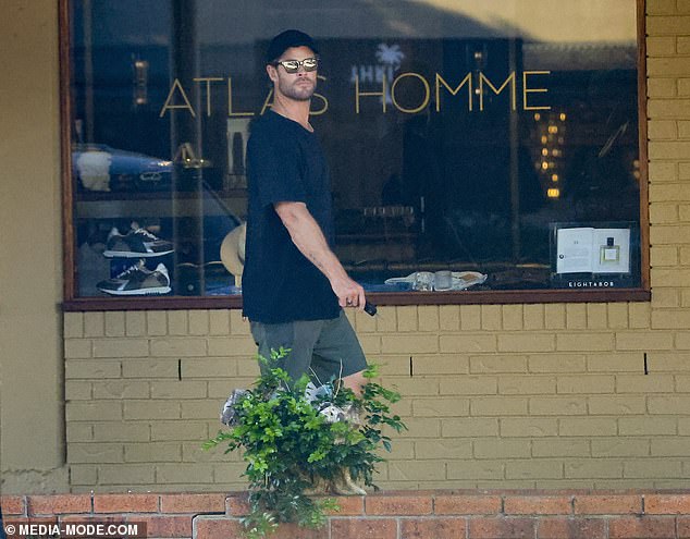 Attempting to go incognito, the Hollywood actor wore a black cap and sunglasses as he enjoyed a sunny day out with his sons