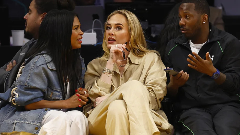 LOS ANGELES, CALIFORNIA - MAY 06:  Adele attends the game between the Golden State Warriors and the Los Angeles Lakers during the first half in game three of the Western Conference Semifinal Playoffs at Crypto.com Arena on May 06, 2023 in Los Angeles, California. NOTE TO USER: User expressly acknowledges and agrees that, by downloading and or using this photograph, User is consenting to the terms and conditions of the Getty Images License Agreement.  (Photo by Ronald Martinez/Getty Images)