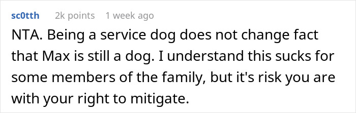 "Am I A Jerk For Not Letting My Nephew Bring His Service Dog To My Wedding?"