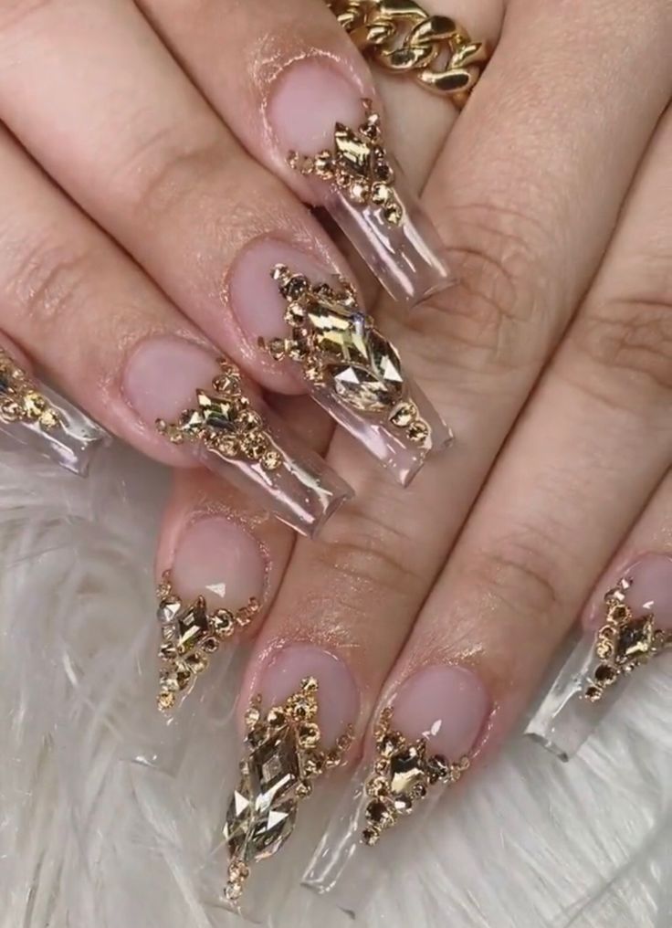 Clear nails | Clear nails, Diamond bracelet, Nails