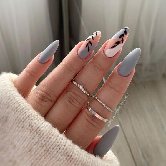 Más de 30 impresionantes diseños de uñas en gris para que sean neutrales - 201