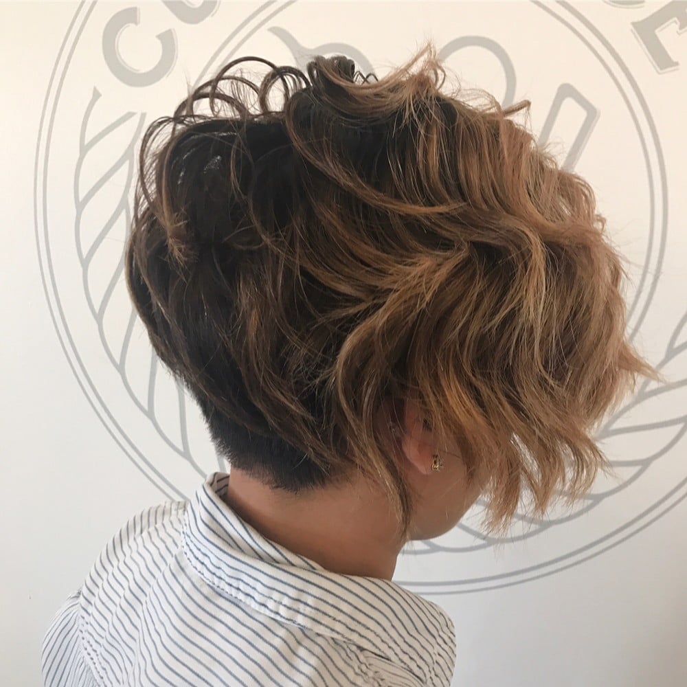 Textured Undercut for Short Wavy Hair